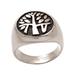 Beringin Magic,'Handcrafted Sterling Silver Signet Ring with Tree Motif'