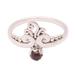 Vine Royalty,'Vine Motif Garnet Band Ring from Bali'