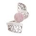 Cosmic Twist in Pink,'Rhodonite and Sterling Silver Filigree Band Cocktail Ring'