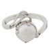 Lyrical Bliss,'Artisan Crafted Cultured Pearl Single Stone Ring from India'