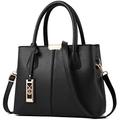 COCIFER Purses and Handbags for Women Shoulder Tote Bags Top Handle Satchel, Black, M