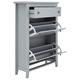 GFW - The Furniture Warehouse Deluxe 2 Tier Pull Down 2 Door Grey Shoe Cabinet with Drawer