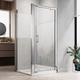 ELEGANT Pivot Shower Door Screen with 6mm Extra Toughened Glass Reversible Shower Cubicle Enclosure (Framed, 700x700mm)