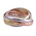 4 Sterling Silver Copper and Brass Stacking Rings from India 'Classic Quartet'