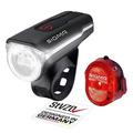 SIGMA SPORT AURA 60 and NUGGET II LED Bike Light Set, StVZO-Approved, Battery-Powered Front Light and Rear Light