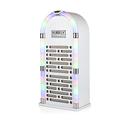 iTek Floorstanding Multi-Functional Bluetooth Jukebox with CD Player, FM Radio, Colour Changing LED Display, 2 x 10 W Speakers, Crystal Clear Sound, Remote Control Included, Gloss White