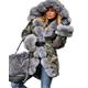 Roiii Women Ladies Fleece Lining Denim Coat Hooded Parka Winter Top Jacket Outwear 8-20 (20, Blue)