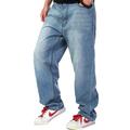 Sveizo Men's Hip Hop Blue Baggy Bottoms Denim Jeans Relaxed Pants-32