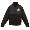 Youth JH Design Black Pittsburgh Penguins Poly-Twill Full-Snap Jacket