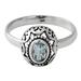 Celestial Bliss,'One Carat Blue Topaz and Sterling Silver Ring'