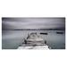 Design Art Bridge Pier & Boats at Seashore - Print Canvas/Metal in Black/Gray/White | 20 H x 40 W x 1 D in | Wayfair PT15690-40-20