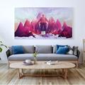 Ebern Designs 'Talos' Print on Canvas in Indigo/Pink | 30 H x 60 W x 0.75 D in | Wayfair 71DFFE23D0574D47859E8D9534ED54DE