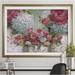 Ophelia & Co. 'Contained Blooms' Framed Acrylic Painting Print Metal in Green/Pink | 24 H x 32 W x 1.5 D in | Wayfair