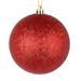 Vickerman 530658 - 4" Red Brushed Ball Christmas Tree Ornament (6 pack) (N189103D)