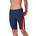 Speedo Men's Endurance+ Launch Splice Jammer Swimsuit, Navy/Red/White, 32