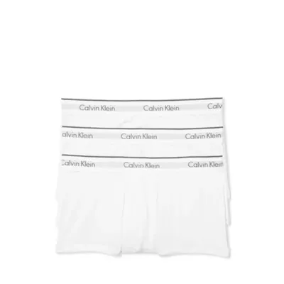 Calvin Klein White Microfiber Stretch Low Rise Trunks - 3 Pack