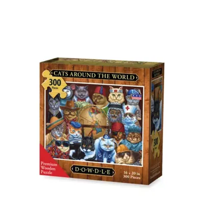 Dowdle Puzzles Cats Around The World Puzzle, 20 X 16