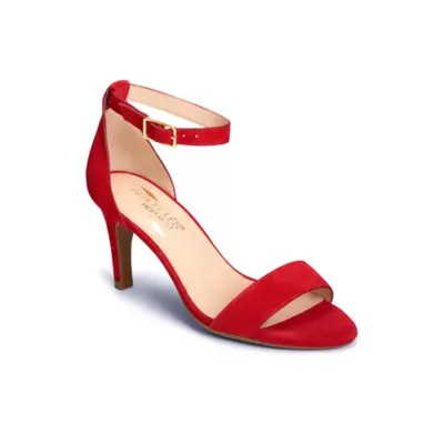 AEROSOLES Red Suede Laminate Dress Sandal