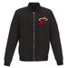 Men's JH Design Black Miami Heat Lightweight Nylon Full-Zip Bomber Jacket