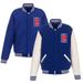 Men's JH Design Royal/White LA Clippers Reversible Fleece & Faux Leather Full-Snap Jacket