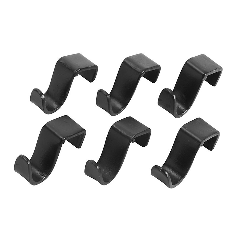Essential Stocking Holder Hooks - Set of 6 - Black - Ballard Designs