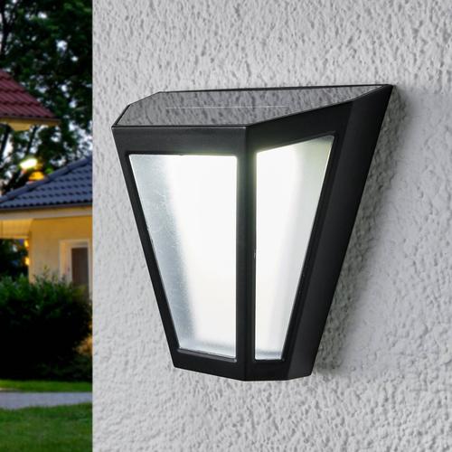 Lindby LED-Solarwandleuchte Yago, gefrosteter Schirm