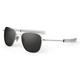 Randolph Engineering Square Pilot Sunglasses in Matte Chrome Grey AF085 55 Grey Silver