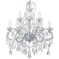 LITECRAFT Vara Chandelier Bathroom IP44 Rated Ceiling Light 9 Arm - Polished Chrome(Chrome & Clear, 9 Light)