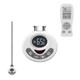 Sol*Aire Heating Products R3 Thermostatic Electric Element With Timer And Remote For Heated Towel Rail/Warmer Conversion. LOT 20 Compliant, Digital Display, Splash Proof, White, 300W