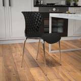 Flash Furniture Lowell Contemporary Chair Plastic/Acrylic/Metal in Black | 31 H x 17 W x 17 D in | Wayfair LF-7-07C-BLK-GG