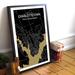 Wrought Studio™ 'Charlottetown City Map' Framed Graphic Art Print Poster in Luxe Paper in Black | 17 H x 11 W x 0.05 D in | Wayfair