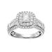 Simply Vera Vera Wang 14k White Gold 1 1/4 Carat T.W. Diamond Square Halo Engagement Ring, Women's, Size: 7