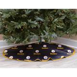 Black Pittsburgh Steelers Micro Plush Christmas Tree Skirt