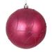 Vickerman 537206 - 4.75" Mauve Candy Ball Circle Glitter Christmas Tree Ornament (4 pack) (N182545D)