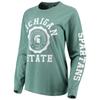 Women's Green Michigan State Spartans Oversized Comfort Colors University Seal Long Sleeve T-Shirt