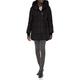 French Connection Women's Asymmetrical Hem Coat with Faux Leather Contrast, Black, Small