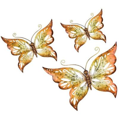 Regal Art & Gift 12072 - Capri Butterfly Wall Decor S/3 - Amber Wall Decor Figurines