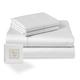 Pizuna 100% Cotton King Size Sheet Set White, 400 Thead Count Long Staple Cotton Bedding Set 275x280 cm, Soft Sateen 4 PC King Bed Sheet Set -Fitted Sheet, Flat Sheet & 2 Pillowcases