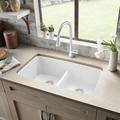 Blanco Valea SILGRANIT 32" L X 19" W Double Bowl Undermount Kitchen Sink w/ Low Divide Granite in Black/Gray/White | 9.5 H x 19 D in | Wayfair