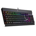 EagleTec KG010 Pro Mechanical Keyboard RGB LED Backlit with Brown Switches Wired 104 Keys for Windows PC Gaming and Office, UK QWERTY (Black)