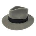 Mens Handmade 100% Wool Felt Indiana Style Crushable Fedora Hat (Large - 59cm, Grey)