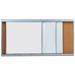 AARCO Horizontal Sliding Unit Whiteboard Porcelain/Metal in Blue/Brown/White | 48 H x 96 W x 4 D in | Wayfair HSU48-3