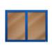 AARCO Wall Mounted Enclosed Bulletin Board Cork/Metal in Blue | 36 H x 48 W x 2 D in | Wayfair DCC3648RB