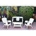 August Grove® Bellas 4 Piece Sofa Set w/ Cushions in White/Black | Outdoor Furniture | Wayfair AGGR5334 47322738