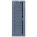 Alpha Shutters Cathedral Top Custom Open Louver Shutters Pair Vinyl, Solid Wood in Gray/Blue | 75 H x 18 W x 1 D in | Wayfair L318075033