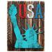 Designocracy Patriotic Statue of Liberty Rustic Board Poetic Wall Décor in Blue/Brown/Red | 12 H x 9 W x 1.5 D in | Wayfair 98918-128