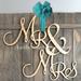 aMonogram Art Unlimited Mr & Mrs Painted Wooden Monogram Wall Décor in Orange | 12 H x 9 W in | Wayfair 911092P-12-tigerlily