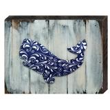 Designocracy Nautical Vintage Whale Wooden Board Wall Décor in Blue/Brown | 12 H x 18 W x 1.5 D in | Wayfair 98516-182