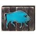 Designocracy Ox Rustic Decorative Wooden Wildlife Wall Décor in Blue/Brown | 12 H x 18 W x 1.5 D in | Wayfair 98226-182