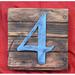 aMonogram Art Unlimited Number Mounted on Rustic Wooden Board Wall Décor in Blue/Brown/Gray | 24 H x 24 W x 1.75 D in | Wayfair 95512-24